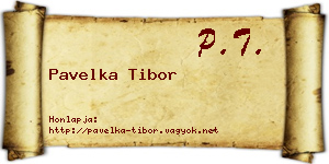 Pavelka Tibor névjegykártya